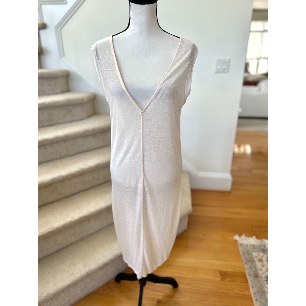 Free People We the Free Blush Cream Sheer Long Line Tank Top
